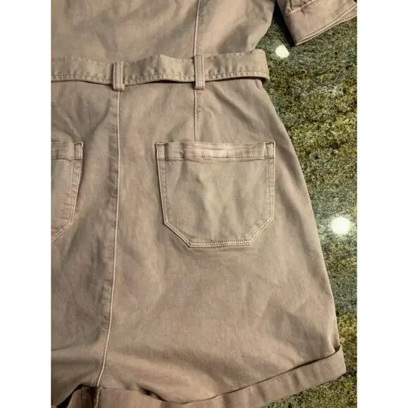 Paige Mayslie Jumpsuit in Vintage Rouge Glow Pink Short Sleeve Sz‎ 8 - Picture 15 of 16